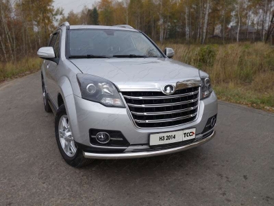 Защита переднего бампера 60 мм ТСС для Great Wall Hover H3 New 2014-2015