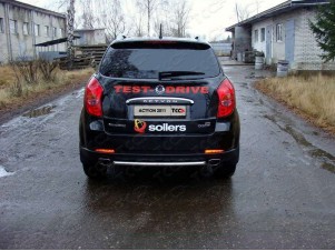 Защита заднего бампера центральная 42 мм для SsangYong Actyon № SSANACT11-07